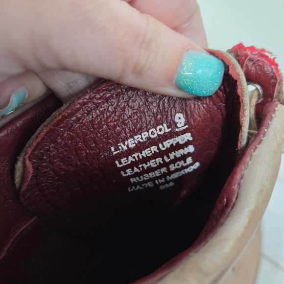 Freebird By Steven Liverpool tan Distressed Leather Combat Boots Women's Sz 9 - Picture 8 of 8